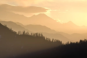 Poon Hill Prints: View from Poon Hilll at dawn, Ghorepani, Annapurna Himal, Nepal, Himalayas, Asia