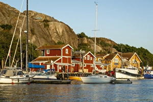 Ports Prints: View over the port, Grebbestad, Bohuslan region, west coast, Sweden, Scandinavia, Europe