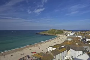 Images Dated 21st September 2010: View of Porthmeor beach in summer from Tate Gallery, St. Ives, Cornwall