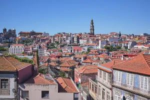 Windows Prints: View of Porto with rooftops and buildings under clear sky in Portugal during daytime
