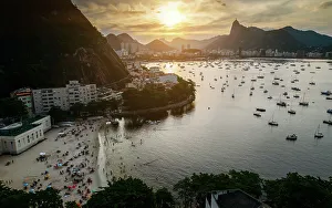 Seacoast Prints: View of Praia da Urca with surrounding Botafogo Bay