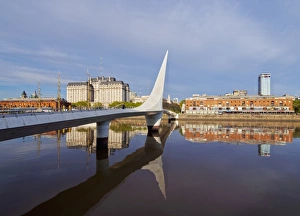 Argentinean Prints: View of Puente de la Mujer in Puerto Madero, City of Buenos Aires, Buenos Aires Province