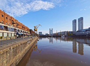 Crane Prints: View of Puerto Madero, City of Buenos Aires, Buenos Aires Province, Argentina, South