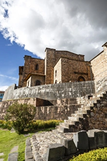 View over the Qorikancha and Santo Domingo church, Cuzco, UNESCO World Heritage Site, Peru, South America