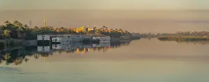 Waterscape Prints: View of reflections in the Nile River at dawn at Al Daba Eya near Luxor