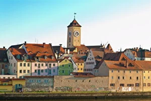 Images Dated 16th July 2007: View of Regensburg, UNESCO World Heritage Site, Bavaria, Germany, Europe
