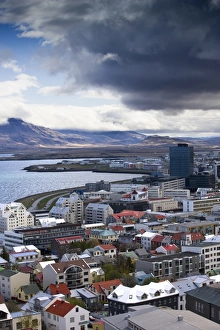 Roofs Prints: View over Reykjavik from Hallgrimskirkja Church, Reykjavik, Iceland, Polar Regions