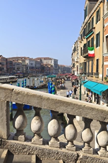 Balustrade Prints: View from the Rialto Bridge, Grand Canal, Venice, UNESCO World Heritage Site
