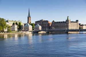 Stockholm Prints: View of Riddarholmen Church from Gamla Stan, Riddarholmen, Stockholm, Sweden, Scandinavia