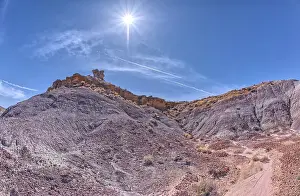 Geological Formation Prints: View from below a ridge that overlooks the Jim Camp Wash on the south end of Petrified Forest National Park