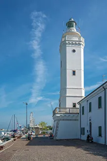 Ferris Wheel Prints: View of Rimini lighthouse, Rimini, Emilia-Romagna, Italy, Europe