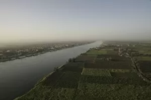 A view of the River Nile at sunrise, near Luxor, Egypt, North Africa, Africa
