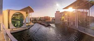 Docked Prints: View of River Spree, the Marie-Elisabeth-Luders-Haus and Paul Loebe Building