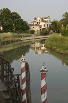 Water Ways Prints: A view on the Riviera du Brenta canal, Venice, Veneto, Italy, Europe