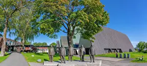 Commemoration Prints: View of Roald Amundsen monument sculpture at The Fram Museum