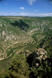 View from Roc des Hourtous of the Gorges du Tarn, Lozere, Languedoc-Roussillon