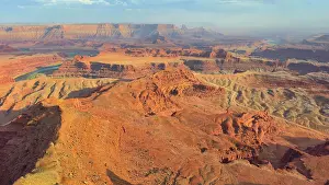 Eroded Prints: View of rock formations and canyon landscape during daytime at Canyonlands National Park in Utah