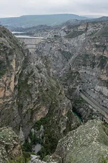 Erosion Prints: View of rocky landscape and dam in Dagestan