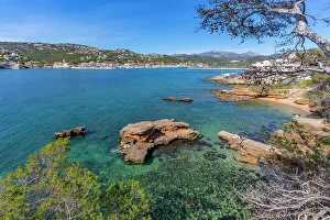Overhead View Prints: View of rocky shoreline and the sea at Port d'Andratx