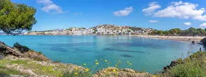 Joyful Prints: View of rocky shoreline by turquoise sea and Santa Ponsa