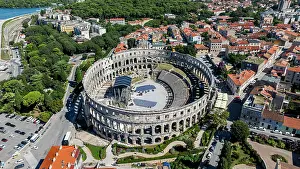 Roads Prints: View of the Roman amphitheatre in Pula