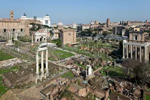 Lazio Prints: View of the Roman Forum (Foro Romano) from the Palatine Hill, UNESCO World Heritage Site