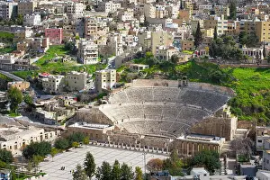 Historical Site Prints: View of the Roman theatre and the South-East districts from the top of the Citadel hill