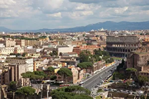Colosseum Prints: View over Rome and the Colosseum from the Altar of the Fatherland, Capitoline Hill