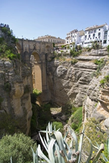 Ronda Prints: View of Ronda and Puente Nuevo from Jardines De Cuenca, Ronda, Andalusia, Spain, Europe