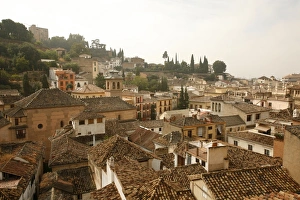 Albaicin Prints: View over the rooftops in the Albayzin, Granada, Andalucia, Spain, Europe