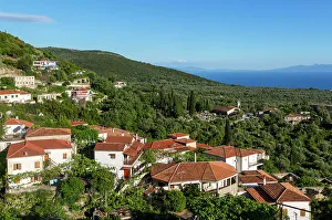 Terracotta Prints: View over rooftops of homes in village of Vuno