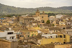Alcudia Prints: View of rooftops and narrow streets in old town Alcudia