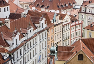 Czech Prints: View of rooftops from Town Hall tower, Old Town, Prague, Czech Republic, Europe