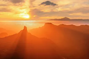 Tenerife Prints: View over Roque Bentayga to Teide on Tenerife