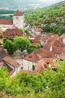 Cobblestone Prints: View of Saint-Cirq-Lapopie, a village in the Lot department of France