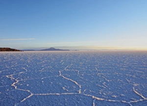 View of the Salar de Uyuni, the largest salt flat in the world, at sunrise, Daniel Campos Province