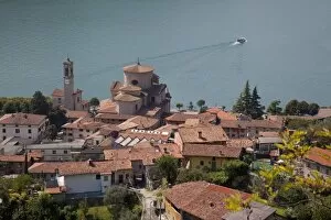 Images Dated 18th August 2011: View of Sale Marasino and Lake Iseo, Lombardy, Italian Lakes, Italy, Europe