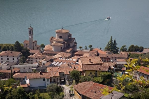 Lake Iseo Prints: View of Sale Marasino and Lake Iseo, Lombardy, Italian Lakes, Italy, Europe