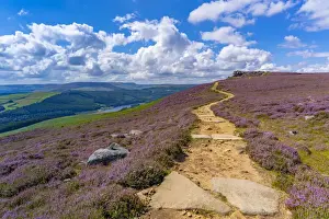 Heather Prints: View of Salt Cellar Rock Formation near Ladybower Reservoir, Peak District National Park
