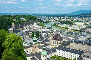 Austria Prints: View over Salzburg, Austria, Europe