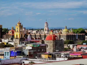 Spires Prints: View towards the San Gabriel Franciscan Convent, Cholula, Puebla State, Mexico