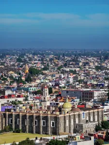 Convent Prints: View towards the San Gabriel Franciscan Convent, Cholula, Puebla State, Mexico