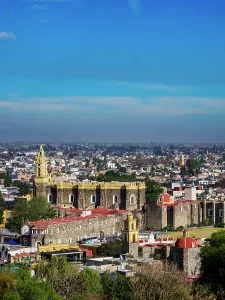 Franciscan Prints: View towards the San Gabriel Franciscan Convent, Cholula, Puebla State, Mexico