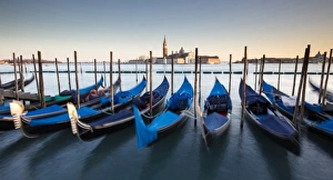 Campanile Prints: View towards San Giorgio Maggiore from Riva Degli Schiavoni, with gondolas in foreground
