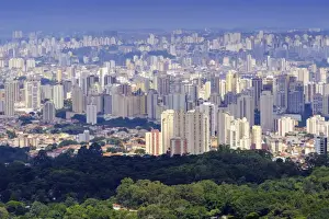 Typically Brazilian Prints: View of Sao Paulo city from the Serra da Cantareira State Park, Sao Paulo, Brazil