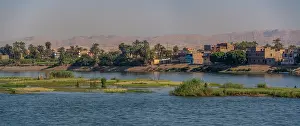 Cruise Prints: View of scenery from cruise boat near Armant on the Nile River, Luxor, Egypt, Africa