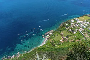 Docked Prints: View of sea and coastline from Anacapri panorama view point