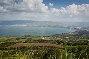 Galilee Prints: View over the Sea of Galilee (Lake Tiberias), Israel. Middle East