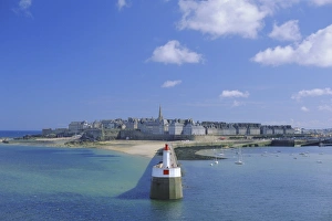 St Malo Prints: View from sea to the walled town (Intra Muros), St. Malo, Ille-et-Vilaine