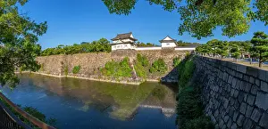 Visitation Prints: View of Sengan-yagura Turret and moat at Osaka Castle (Osaka-jo) on a sunny day